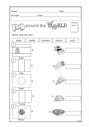 English Worksheet: Food Around the World