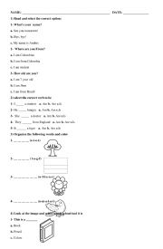 English Worksheet: Examen de ingls segundo grado