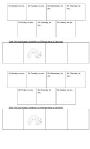 English Worksheet: worksheet for the very hungry caterpillar