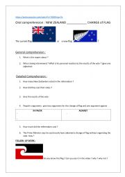 English Worksheet: New Zealand and the 2016 referendum on the change of flag 