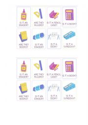 English Worksheet: school objects