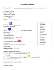 Learn Seasons Worksheet using Mooseclumps Uptown Funk Cover