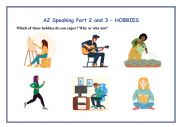 English Worksheet: A2 KEY Cambridge Speaking Exam Part 2 and 3 - HOBBIES