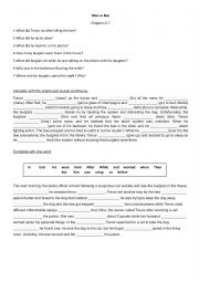 English Worksheet: Man Vs Bee - Chapters6-7