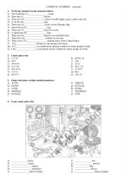 English Worksheet: Cardinal numbers