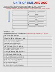 AGO AND UNITS OF TIME WORKSHEET 