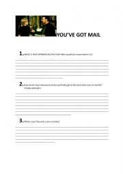 English Worksheet: you�ve got mail movie short quiz