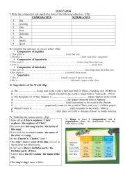 English Worksheet: Test paper 6th grade