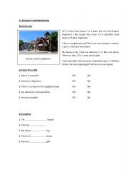 English Worksheet: Reading Comprehension for children