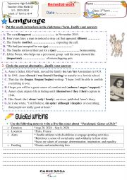 English Worksheet: Remedial work 1st form