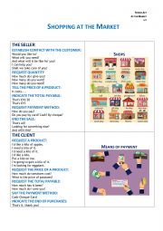 English Worksheet: At the market