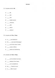 English Worksheet: Basic Exercises 