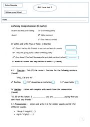 English Worksheet: Mid- term test 2 for 8th form students