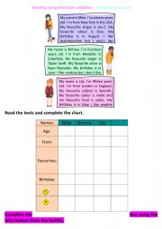 Reading comprehension activities