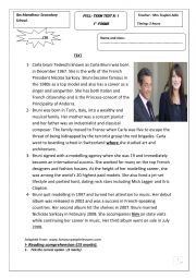 English Worksheet: End term test1 1st form