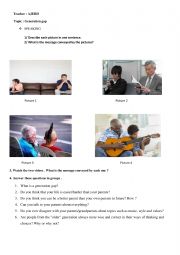 English Worksheet: Generation gap