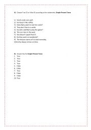 English Worksheet: A1 Midterm True False Grammar Practice