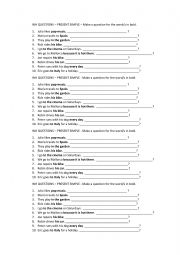English Worksheet: Wh - Questions Revision