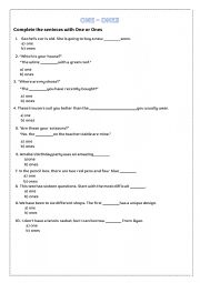 English Worksheet: one or ones