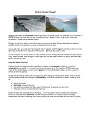 English Worksheet: What Is Climate Change