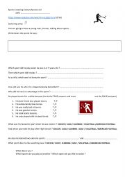 English Worksheet: Sports Listening Comprehension