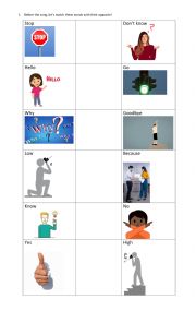 English Worksheet: Hello Goodbye The Beatles - Match opposites, vocabulary and complete song