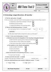 9Th Form Mid Term Test 2 