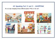 English Worksheet: A2 KEY Cambridge Speaking Exam Part 2 and 3 - SHOPPING