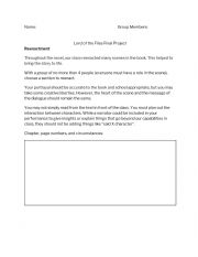 English Worksheet: Lord of the Flies Acting Project