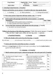English Worksheet: mid term test 2 for 9th form 