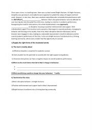 English Worksheet: SHORT STORIES ON POSITIVE REINFORCEMENT