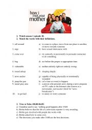 English Worksheet: How I Met Your Mother Season 1 Episode 18