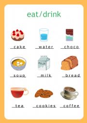 English Worksheet: Eat/drink