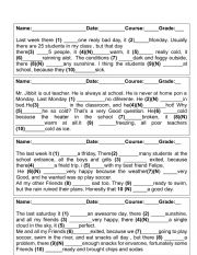 English Worksheet: SIMPLE PAST WAS  WERE QUIZES