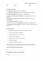 English Worksheet: Modal verbs practice