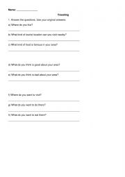 English Worksheet: Traveling- Advantages and Disadvantages