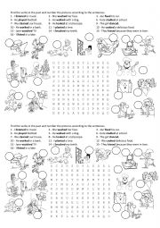 Regular verbs wordsearch