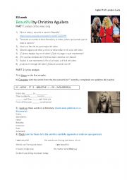 English Worksheet: Beautiful by Christina Aguilera