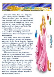 English Worksheet: Fleeping Beauty Fairy Tale