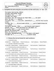 English Worksheet: MIXED TENSES 