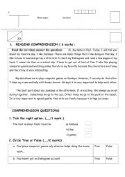 English Worksheet: 6th form mock exam (favourite day)