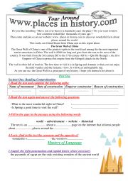 English Worksheet: Tour Around Places in History The Great Wall of China