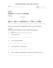 English Worksheet: NUmbers