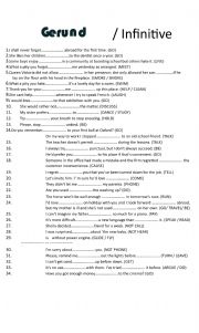 English Worksheet: Gerunds and Infinitives
