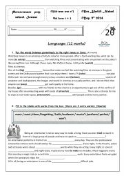 English Worksheet: Mid-term test 3 9th form Tunisian system