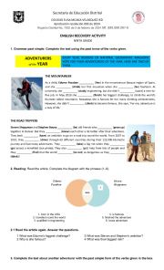 English Worksheet: adventures of the year