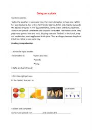English Worksheet: going on a picnic