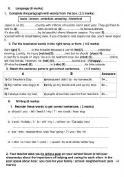 English Worksheet: Mock Test 1 for 6th form basic education
