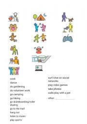 English Worksheet: Free time activities