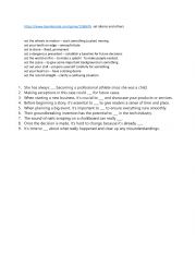 English Worksheet: Set Run Pull Idioms definitions matching